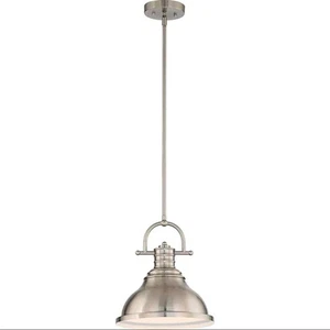 Volume Lighting 1-Light Indoor Brushed Nickel Downrod Pendant with Bell-Shaped - Picture 1 of 1