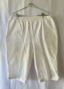 D & Co. Denim + Company Women’s White Capri Pants 1X Style: A70851 - Picture 1 of 15