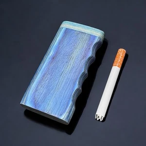 4” Blue Wood Dugout w/ Grip & Metal Bat – Handmade Travel Case USA Made - Picture 1 of 3