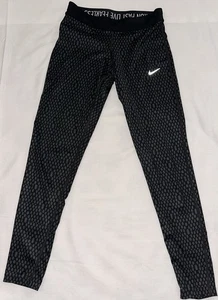 Nike Women’s Dri-Fit Run Fast Live Fearless Leggings Small Black Grey Dots - Picture 1 of 4