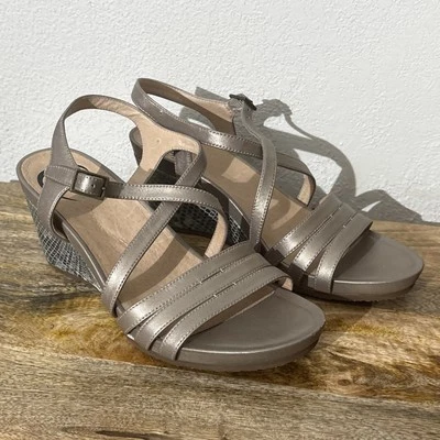 Abeo Bio System Women's Loretta Sandals Wedge Slingback Sz 8 Narrow Leather - Image 1 of 4