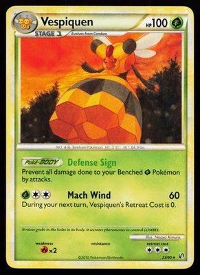 Vespiquen 23/90 Rare Undaunted Non Holo Pokémon Card - Image 1 of 2