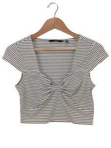 VERO MODA Top recortado Mujeres Top Talla EU 38 blanco-negro look casual - Imagen 1 de 5
