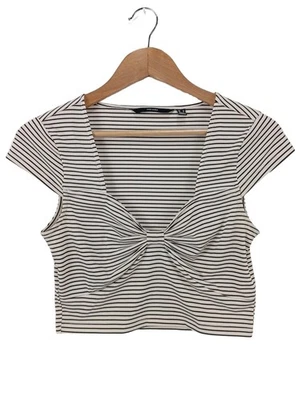 VERO MODA Top recortado Mujeres Top Talla EU 38 blanco-negro look casual - Imagen 1 de 4