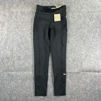 Nike Dri-fit One Big Kids' Leggings With Pockets Black Youth Girls Small NWT - Image 1 of 4