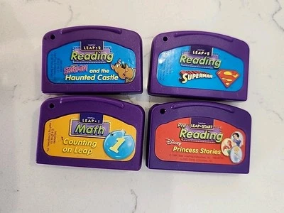 Leapfrog LeapPad Assorted Learning Game Cartridges Math Reading Lot Of 4 - Image 1 of 4