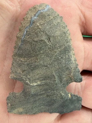 Authentic Pennsylvania Indian Artifact Archaic Side Notch Point Arrowhead - Ohio - Image 1 of 4