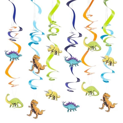 Fun Express Dinosaur Party Hanging Swirl Decorations - 12 Pc. - Image 1 of 3