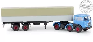 BREKINA 58501 camion Fiat 690 con rimorchio azzurro e telone beige in scala 1:87 - Foto 1 di 1