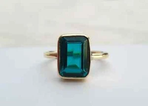 Blue Topaz Gemstone 925 Sterling Silver Ring Handmade Jewelry Ring For Gift - Picture 1 of 6