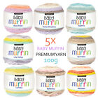 5x Colorful Baby Yarn Acrylic Muffin Yarn 100g 8 Ply Premium Knitting Crocheting