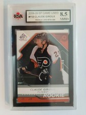Claude Giroux 2008-09 Game Used Rookie Hockey Card #763/999 KSA Graded 8.5!