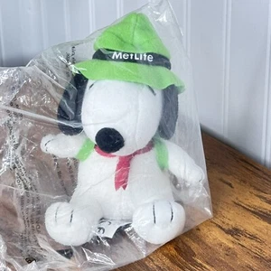 MetLife Snoopy Peanuts 2016 Plush Hiker Camper Green Hat & Backpack 2016 SEALED - Picture 1 of 8