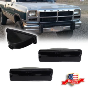 Turn Signal Lights For 91-93 Dodge D250 W250 Smoked Lens LH & RH Below Headlamps - Picture 1 of 8