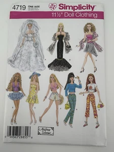 Simplicity 4719 11 1/2" Doll Sewing Pattern Uncut - Picture 1 of 2