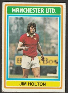 TOPPS Bubble Gum blauer Rücken 1975/76 Fußball Manchester United Jim Holton # 201 - Bild 1 von 2