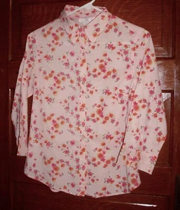 Damen Bluse rosa geblümt 100% Baumwolle Gr. S - Bild 1 von 2