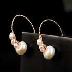 Boucles d'oreilles baroque naturel en eau douce perles de culture 18K lustre cerceau unisexe