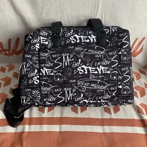 BOLSO DE VIAJE STEVE MADDEN WEEKENDER BAXTER GARABATEADO BLANCO Y NEGRO - Imagen 1 de 13