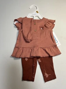 Carters Baby Girl Peach/ Rose 3 Piece Knit Bird Outfit Size NB NEW - Picture 1 of 5