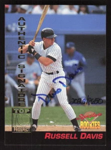 1994 SIGNATURE ROOKIES RUSS DAVIS 1 MINT AUTOGRAPH 2022/8650 COLUMBUS CLIPPERS - Picture 1 of 2