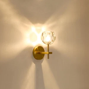 6W LED Wall Sconce Lamp G9 Bulb Crystal Bedroom Bedside Light Fixture Corridor - Picture 1 of 12