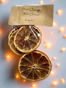 Adornos colgantes rebanadas de naranja seca primitiva de granja 6 piezas EE. UU. - Imagen 1 de 3