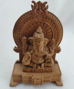"Vintage handgeschnitzte Hindu Lord Ganesha Kadam Holzskulptur 3,5"" x 2,5"" x 1" - Bild 1 von 9