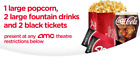 2 AMC Black Movie Ticket, 2 Large Drink & 1 Large Popcorn 🔥Same Day Delivery🔥 For Sale