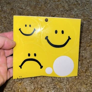 Smiley Face Vinyl Die Cut Decal Sticker - Vintage Retro Happy Smile Sad - Picture 1 of 5
