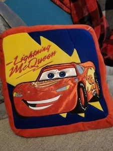 Disney Store Lightning McQueen Plush Fold Up Pillow Track Amazing Stitching - Picture 1 of 11