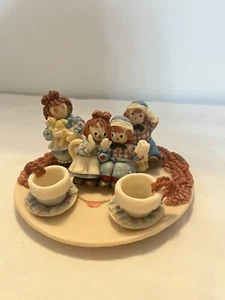 Vintage Popular Imports 1994 Raggedy Ann & Andy Miniatur Teeservice mit Tablett - Bild 1 von 11