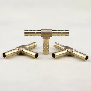 3Pcs Tee3 Way Brass Hose Barb Fitting Pipe Tubing Splicer Fuel Water Gas 1/4"6mm - Picture 1 of 4