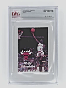 1985-86 Chicago Bull Michael Jordan Rare Rookie *Toyota* Schedule BVG Authentic - Picture 1 of 3
