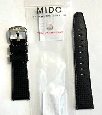 Original MIDO Ocean Star 21mm M026830A Black Rubber Watch Band Strap - Изображение 1 из 3