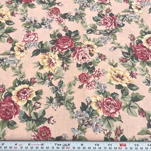 Vintage Marcus Brothers Textiles Florals Pinkish/Peach Cotton by the Half Yard - Picture 1 of 2