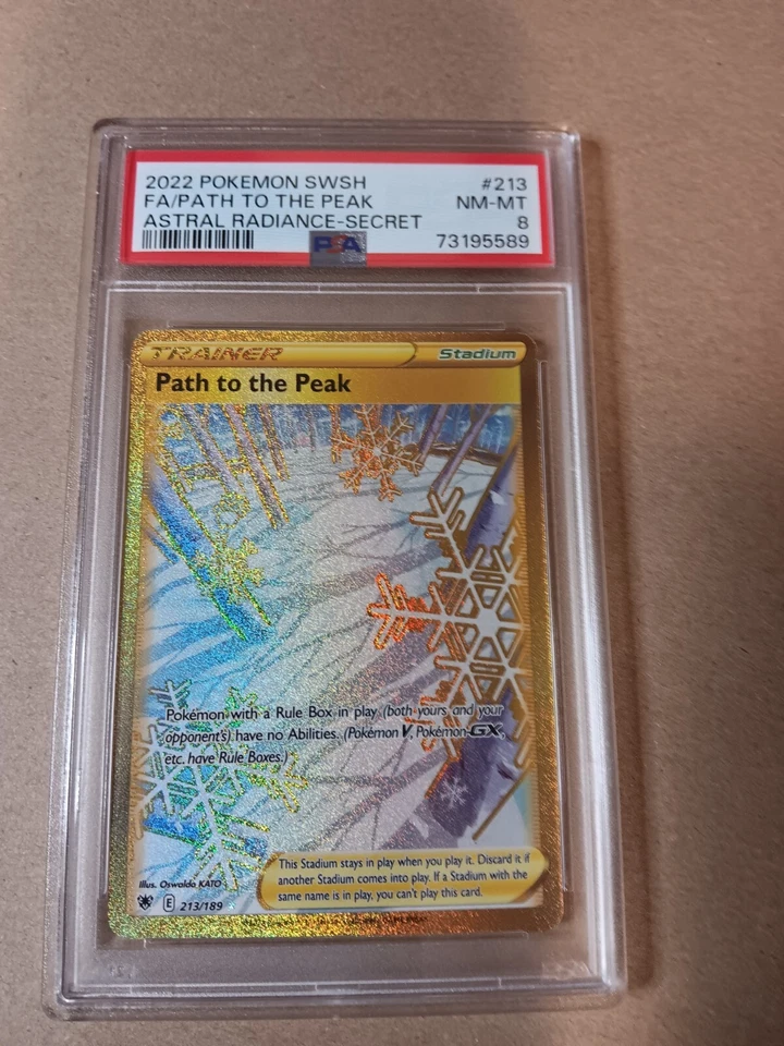 Pokémon Astral Radiance - Path to the Peak #213 - Gold Secret Full Art - PSA 8 - Image 1 of 2