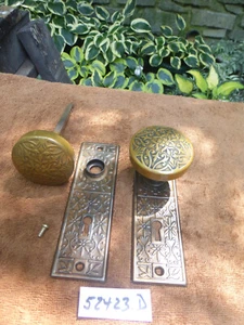 Vintage Antique Victorian 4 Pc Lockwood "Cairo" Door Hardware Set 52423 D - Imagen 1 de 9
