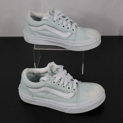 Vans Old Skool 低帮运动鞋 儿童 12 浅蓝色 白色 系带 帆布 — 第 1/4 张图片