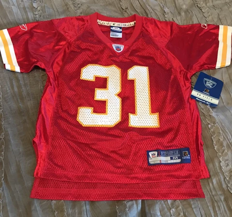 PRIEST HOLMES Kansas City CHIEFS Replica REEBOK Little Boys M 5-6 Jersey NEW Cover