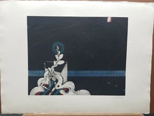 Tetsuo Araki Vintage S/N Aquatint Etching "Promenade" #23/120 22"×30" 1960's - Picture 1 of 5