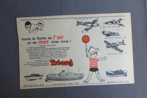 PUBLICITE ANCIENNE ADVERT CLIPPING 091017 / BATEAUX ET AVION ELECTRIQUES TRI-ANG - Picture 1 of 1