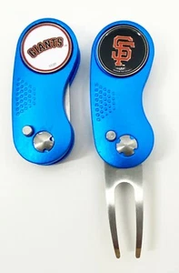 GOLF SWITCHBLADE San Francisco Giants DIVOT REPAIR TOOL + Ballmarker Blue - Picture 1 of 1