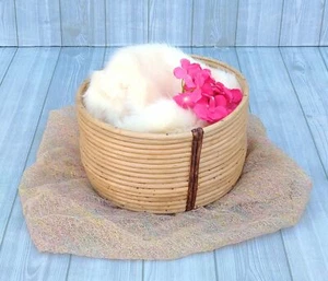 Cane Bucket Natural And Eco Friendly Newborn Basket Good Fortune Photography - Picture 1 of 3