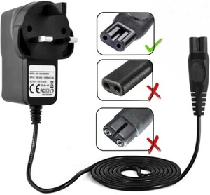 Charger Cable for PHILIPS S5000 S700 S9000 Shaver UK 3 Pin Trimmer Power Plug - Picture 1 of 7