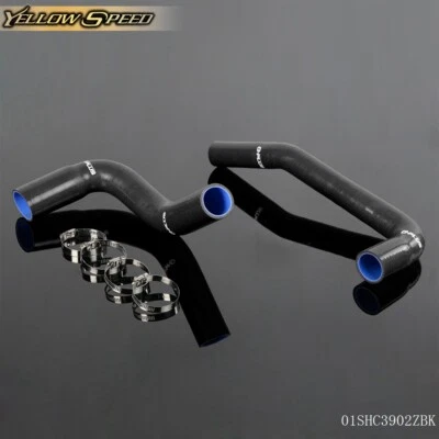 Fit For 1987-2006 Jeep Wrangler YJ/ TJ 2.4/4.2L Black Silicone Radiator Hose Kit - Image 1 of 4