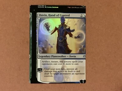 MTG Magic Dovin, Hand Of Control Foil x1 War Of The Spark WAR NFC Miscut - Image 1 of 2