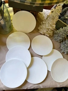 NICE CASKATA PORCELAIN SNOWFLAKE 6" WHITE PLATES SET OF 8 - Picture 1 of 3