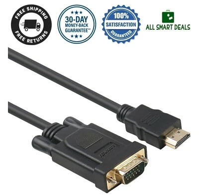 Conversor HDMI A VGA Macho A Macho Para Computadora Laptop Monitor Proyector - Image 1 of 4