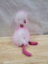 Jellycat Raspberry Ripple Plush Ostrich Bird Fuzzy Pink White Tipped Stuffed Toy